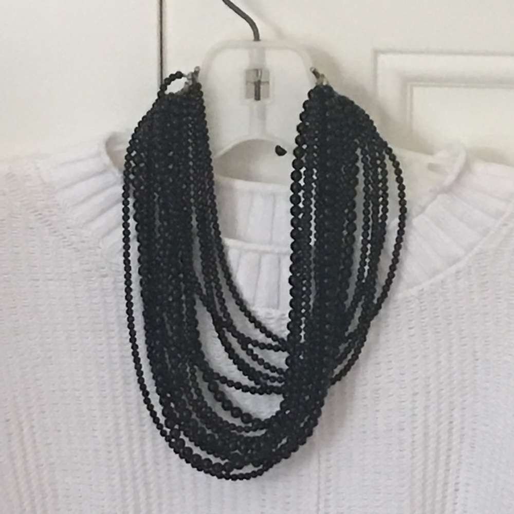 16 Strand black beaded necklace - Picture 5 of 5